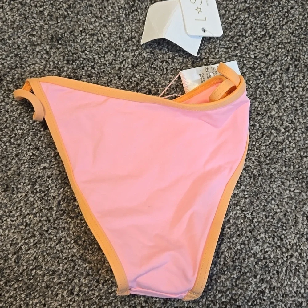 NWT L Space Women Pink & Orange Tommy Bitsy Bikini Bottom Swim Sz XS